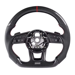 <span class=keywords><strong>Volante</strong></span> de Fibra de Carbono para Automóvil, Base Plana, <span class=keywords><strong>Volante</strong></span> Semi Deportivo de Cuero para <span class=keywords><strong>Audi</strong></span> A3 <span class=keywords><strong>A4</strong></span> A5 A6 A7 S3 S4 S5 S6 S7 2009-2025 - Product Image 1