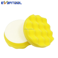EVERTOOL Kit de tampons de polissage jaunes 80/95mm pour voiture, tampons de polissage et de cirage, éponge de polissage pour voiture