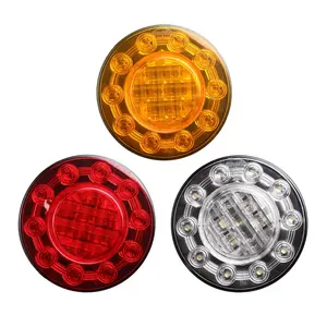 Waterproof LED Car Lamps E mark UV PC 4 inch Round 10-30V Truck Trailer bus caraven Tail Stop DI Reverse Lights