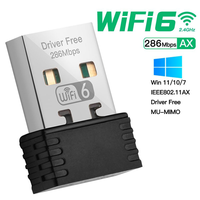 Adaptateur Wifi USB 2.4G Wifi6 286 Mbps Mini WIFI 6 802.11AX Dongle 300 Mbps Récepteur sans fil Carte réseau pour PC portable