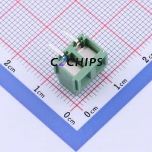 DB127R-5.0-2P-GN-S Screw Terminal Block P=5mm Connector ( Construction: 1x2P )( Pitch: 5mm )( Color: Green ) - Product Image 2