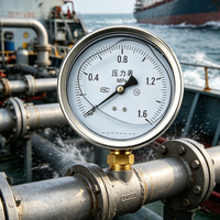 ZX-6-4 304 Stainless Steel Oil Filled Manometer, Shock Resistant Industrial Gauge with Dual PSI/Bar Scale