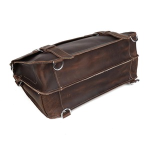 Mallette en cuir de vache rétro pour hommes, sac messager Convertible multifonction 15.6 pouces, offre spéciale - Product Image 6