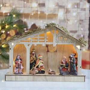 Productos en Oferta, Figuras de Natividad LED de 8L con Luz Blanca Cálida, Decoración Navideña con 2 Pilas AA, IP20 - Product Image 1