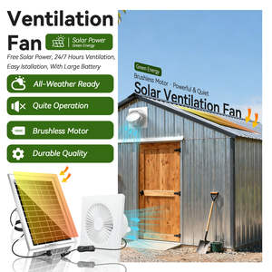 Ventilateurs de ventilation en gros de 4/6/8 pouces avec panneau solaire 12V de 6/8/15/20/25 watts pour cuisine, salle de bain, serre, ventilateur d'extraction d'air - Product Image 2