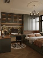 Ensemble de meubles de chambre à coucher modernes personnalisables en bois et acier inoxydable pour enfants, lit tatami, bibliothèque, armoire, utilisation à domicile, appartement, hôtel