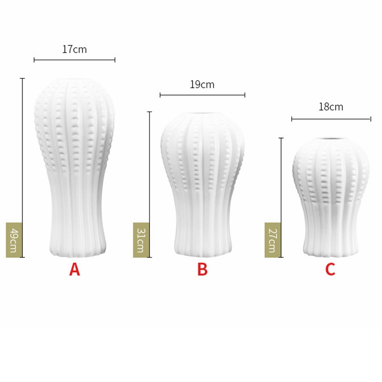 Simple creative home living room TV cabinet flower arrangement ornaments round white ceramic vase
