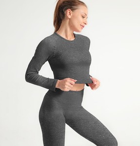 Pantaloni da Yoga a <span class=keywords><strong>maniche</strong></span> <span class=keywords><strong>lunghe</strong></span> senza cuciture per donna - Product Image 6