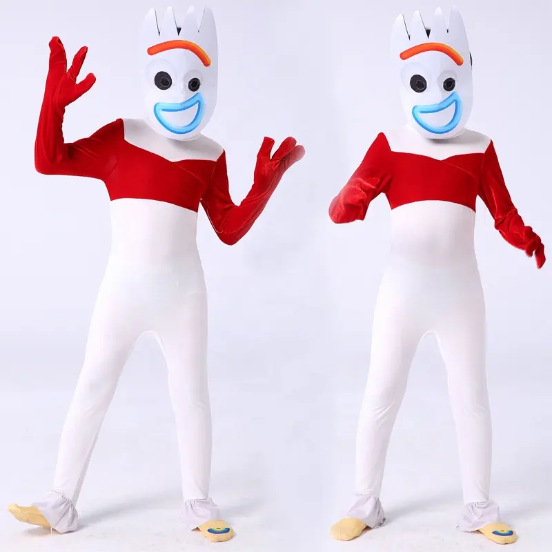 Body blanco de fábrica para fiesta de Halloween, disfraz de Forky Performance, Toy Story para niños con máscara