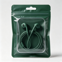 Pochette transparente à trois soudures latérales avec languette de suspension, sac en plastique multicolore pour l'emballage d'accessoires d'écouteurs filaires