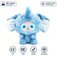 Jouet robot en peluche intelligent AI, commande vocale, yeux dynamiques, Tuya T5, racontant des histoires, cadeau pour enfants, OEM personnalisé, CE FCC ROHS