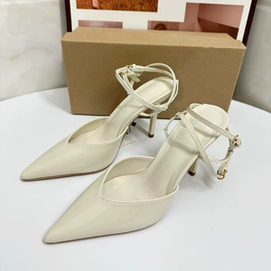 Patent Leather Embellished Pointed-Toe Women Sexy Stiletto Heel Mules - Closed-Toe Backless Heeled <b>Sandals</b> - Product Image 3
