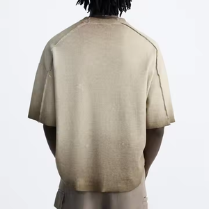 Thời Trang Phổ Biến Biểu Tượng Tùy Chỉnh Người Đàn Ông Của Quá Khổ Làm Cũ Bẩn Thiết Kế T-Shirt Bán Buôn Giản Dị Mùa Hè Rửa Heavyweight Áo Phông - Product Image 2