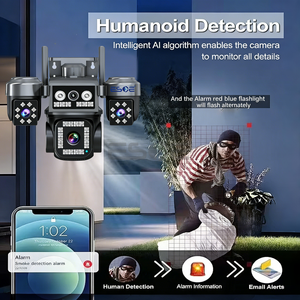 Caméra réseau Hieasy 8MP 4 objectifs IP67 AOV Carte SIM 4G Vision nocturne couleur Suivi automatique Audio bidirectionnel CMOS Sans fil Cloud - Product Image 3