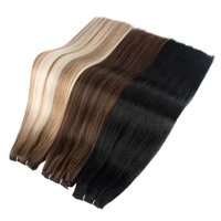 Extensions de cheveux humains de luxe haut de gamme, tissées à la main, ultra-fines, légères, soyeuses, résistantes à la chute, qualité salon