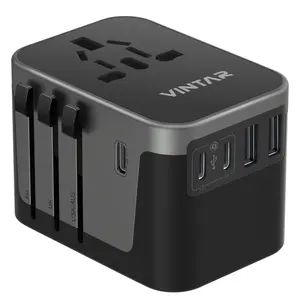 VINTAR Universal Travel Charger Power Adapter Socket EU AUS UK US Plugs With 3 USB-C And 2 USB