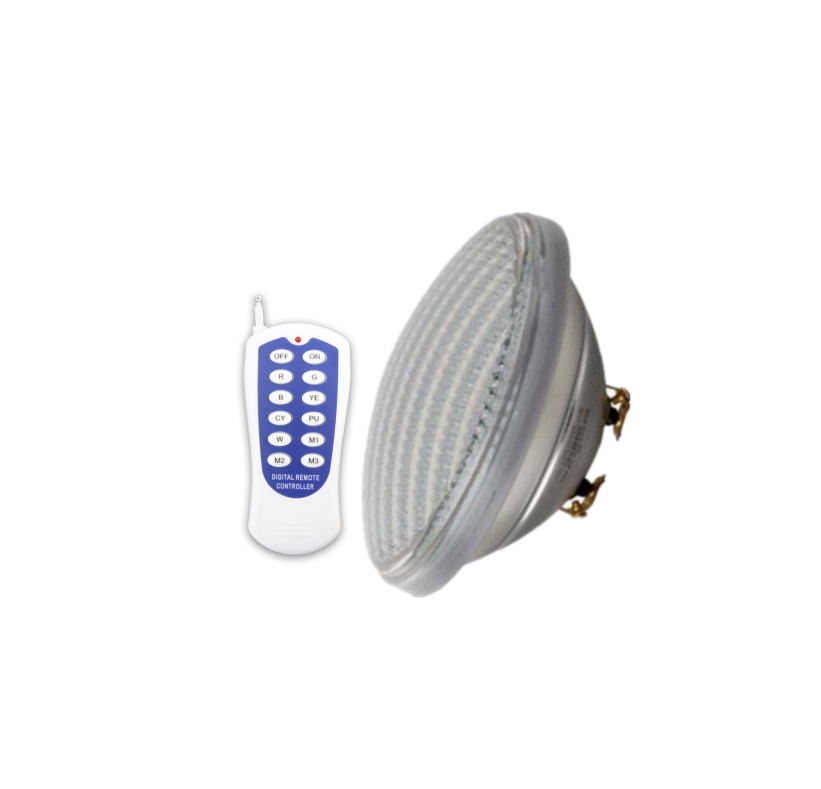 SL IP68 12W Glass LED Pool Lights Par56 4100K Neutral White Remote Control AC 12V Underwater Projector for Hotel Use