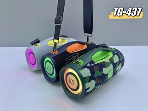 New T & G-437 màu xanh răng không thấm nước Loa di động với ánh sáng LED BT Stereo Bass woofer vải BT hoạt động Hot Bán Loa - Product Image 6
