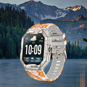 Jam tangan pintar olahraga luar ruangan pria, KR82 monitor denyut jantung oksigen darah tahan air panggilan BT kompas kompatibel Android IOS 2025 - Product Image 3