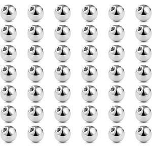 Joyería para Piercing Corporal de Acero Inoxidable 316L con Recubrimiento PVD y Rosca |   Barra de Perlas de Repuesto con Rosca Interna de 1.2mm para Compromiso o Boda - Product Image 3