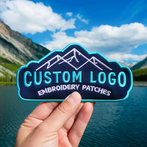 OEM Personalized Heat Press Embroidered Patch Iron On Custom Logo Embroidered Patch With Hook And Loop - Product Image 3