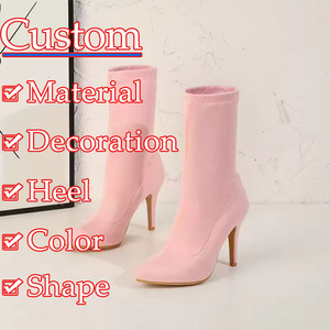 Zapatos de tacón alto con estampado de piel de serpiente para mujer, cuñas de cristal transparentes, botines de talla grande, color neón caramelo - Product Image 2