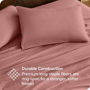 Set di <span class=keywords><strong>Lenzuola</strong></span> Personalizzate Cloudland 100% <span class=keywords><strong>Cotone</strong></span> per Letto Matrimoniale, Traspiranti con Motivo Tinta Unita - Product Image 5