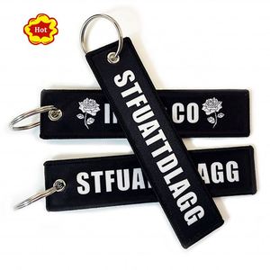 2026 Popular <b>Custom</b> Double Side Logo Embroidered High Quality Woven Keychains Embroidery <b>Keychain</b> for Gifts - Product Image 2