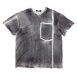 Finch Garment Streetwear Men Acid Wash T shirt 100% Cotton Sun Fade Tees Heavyweight Tie Dyed Vintage T Shirt For Men