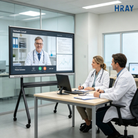 Pantalla Táctil HRAY de 65 Pulgadas y 60Hz, 50000 Horas de Duración, Altavoces Dobles de 15W para Videoconferencias Remotas, Servicio Personalizado OEM/ODM