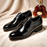 Herren Lackleder Oxford-Schuhe Schwarz Hochglanz Formelle Anzugschuhe für Smoking Hochzeit Büro Übergrößen EU 39 - 46