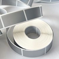 Étiquettes autocollantes en PET argentées de haute qualité, personnalisées, 25*50 mm, résistantes aux rayures, étiquettes de sécurité en vinyle imperméables pour cartes-cadeaux