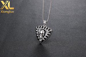 จี้สร้อยคอรูปหัวกะโหลกฮิปฮอปทรงกลม ชุบทอง 14K ผลิตจากสแตนเลสสตีล - Product Image 4