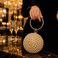 Sacs à main élégants pour femmes 2026, sacs à perles perlés, pochettes rondes pour mariage, sacs à main artificiels en strass pour mariage