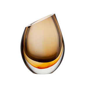 Moderno Florero de Vidrio Dorado con Burbujas Sopladas para Decoración del Hogar, con Funda para Botella de Agua, Dos Opciones de Tamaño y Color - Product Image 2