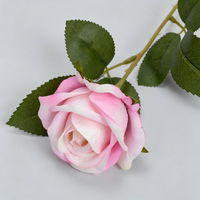 LUYI Flores Artificiales de Rosa Pequeña Hechas a Mano de Terciopelo Multicolor Realistas de Alta Calidad, 50 cm, Tacto Real, Clásicas para Bodas y Hogar