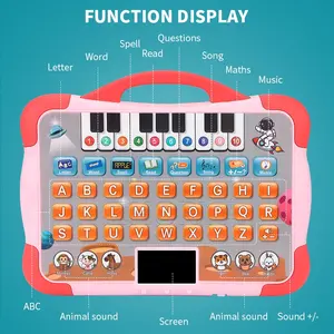 Zhorya layar led bahasa Inggris untuk anak-anak, mainan edukasi usia dini mesin belajar laptop