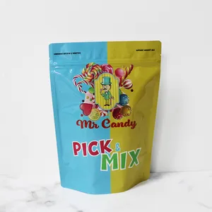 Factory OEM Bolsas De Plastic Stand Up Pouch For Snack Or Dry Food Mylar Smell Proof Plastic Packaging Bag