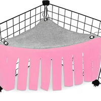 Hamac d'angle en polaire pour cochon d'Inde, abri forestier de luxe pliable, tente d'intimité pour petits animaux, porte-hamac en cuir, plateau en plastique à bouton