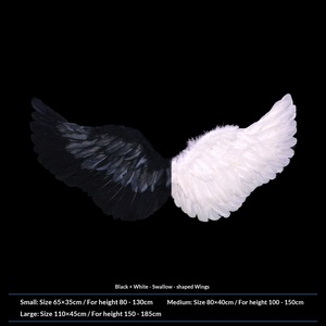 Ailes d'<span class=keywords><strong>ange</strong></span> en plumes faites à la main YHM pour cosplay, spectacle de fin d'année pour enfants, défilé sur scène, accessoires photo de mariage, princesse (sans dos) - Product Image 6