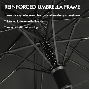 Paraguas semiautomático de fibra de vidrio con diseño de doble ventilación, resistente al viento fuerte para adultos, logotipo personalizable portátil - Product Image 5