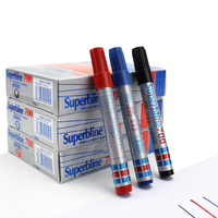 Lot de marqueurs permanents pour tableau blanc, sans décoloration, faible odeur, pointe fine, 3 couleurs vives, 12 pièces, personnalisable avec logo - Offre spéciale