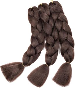Extensiones de Cabello Trenzado Africano, Fibra de Proteína Sintética Suave de 60 cm para <span class=keywords><strong>Trenzas</strong></span> Jumbo de Ganchillo <span class=keywords><strong>con</strong></span> Doble Trama a Máquina, 3 Piezas (Mediano) - Product Image 6