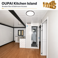Casa Contenedor Expandible de 20 pies con Techo Plano y Doble Ala, Dos Dormitorios, Baño Completo, Ventanas Corredizas, Apartamento Modular Moderno, Hotel