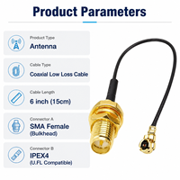 Câble coaxial IPEX4 de 15 cm pour antenne WiFi BT GSM 3G GPS 4G