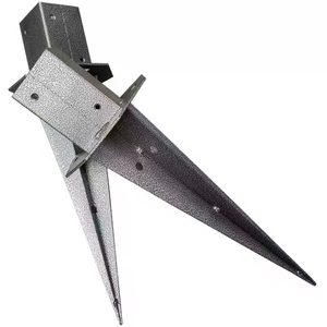 Revêtement en poudre Support de poteau de clôture Vis de terre en métal Pointes d'<span class=keywords><strong>ancrage</strong></span> de poteau au sol - Product Image 1
