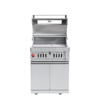 Pabrik langsung Premium baja tahan karat Modern 304 arang panggang berdiri dengan bingkai tanpa asap untuk barbekyu luar ruangan