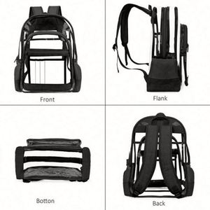 Custom Fashion <b>Large</b> Capacity Waterproof Clear Backpack Bag Transparent PVC Plastic School <b>Back</b> <b>Pack</b> Backpack - Product Image 3