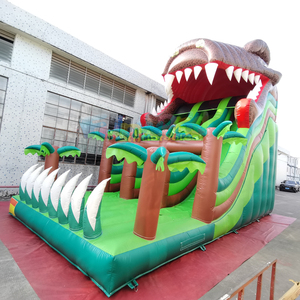 Castillo inflable gigante de doble carril para exteriores, tobogán inflable comercial con diseño de dinosaurio para niños - Product Image 2