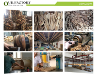 Sous-verre rond en bois pliable classique et simple, écologique, multi-tailles, empilable, organisateur domestique, conteneur, vente en gros OEM
